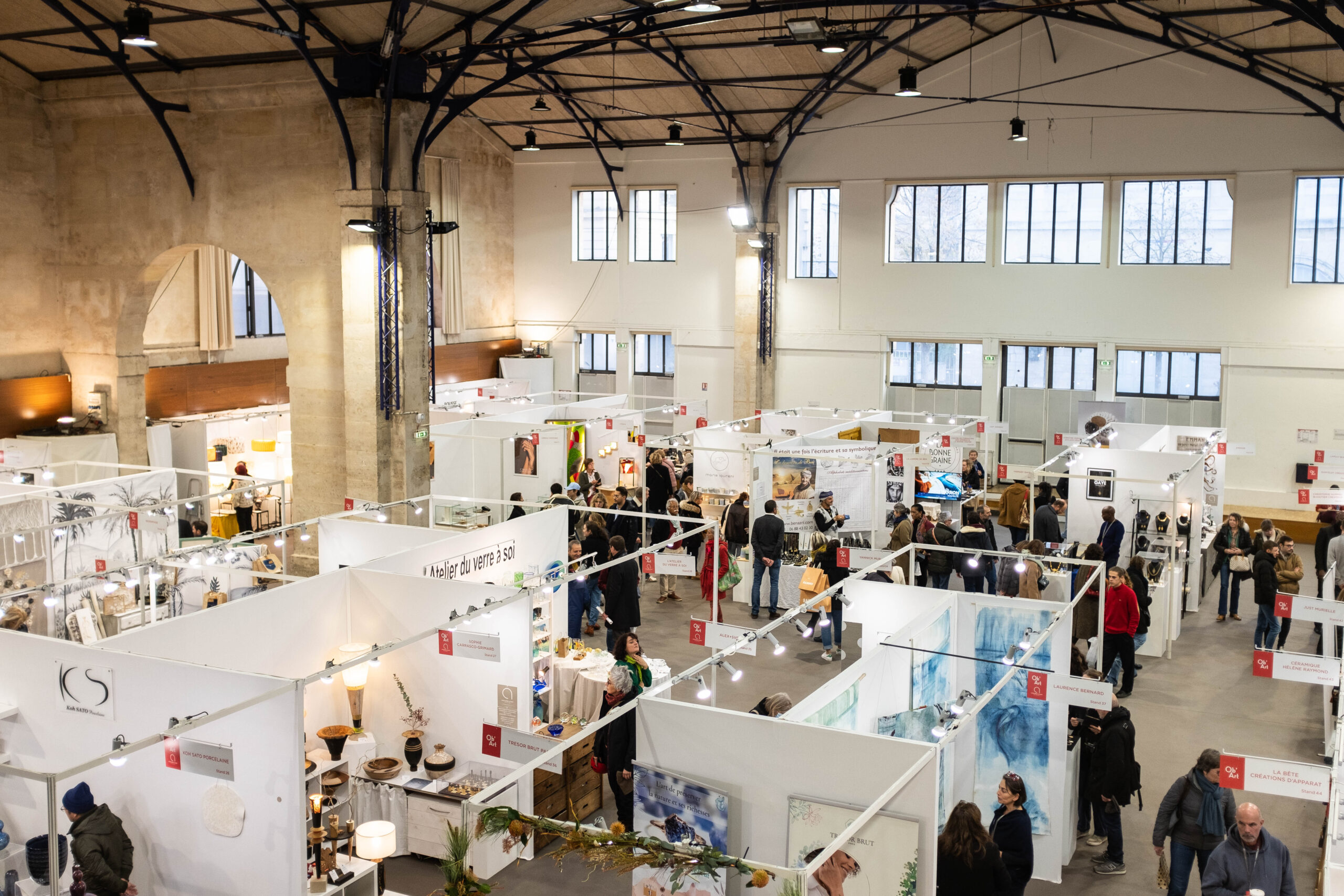 photo du salon ob art à paris- soutien la marqueterie de bois